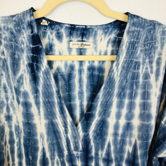 Jachs Girlfriend Women’s Small Tie-dye Long Sleeve Tassel Hem Top - Picture 3 of 9